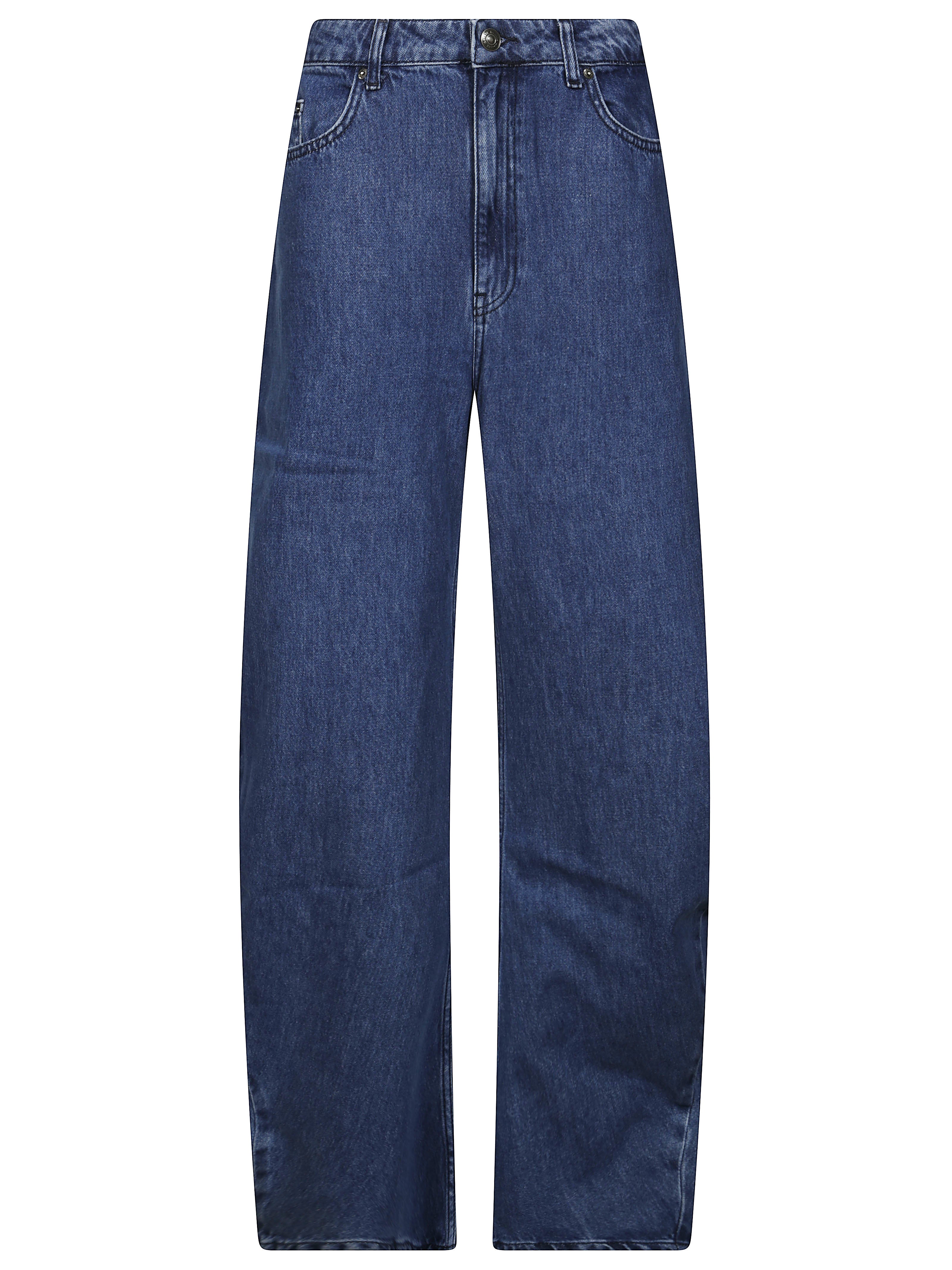 Womens Draped Barrel Leg Jeans