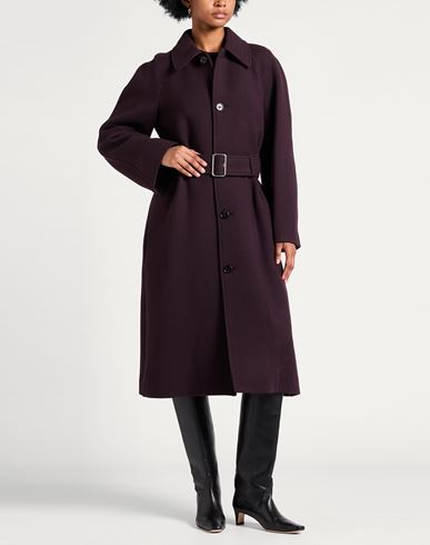 Woman Coat Dark purple Size 4 Wool