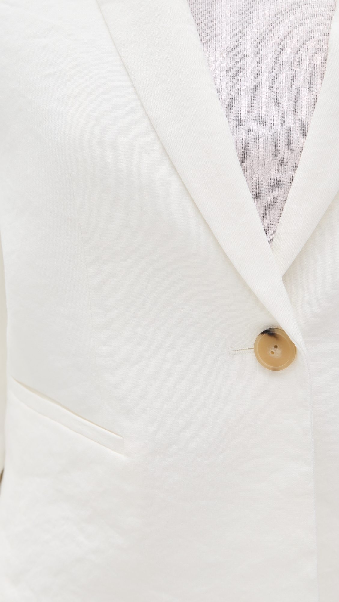 Vince Linen Shrunken Blazer Off White
