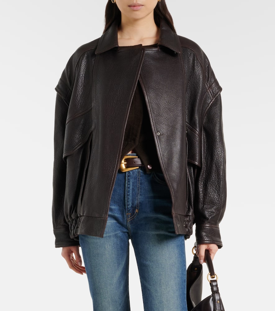 Micah leather bomber jacket