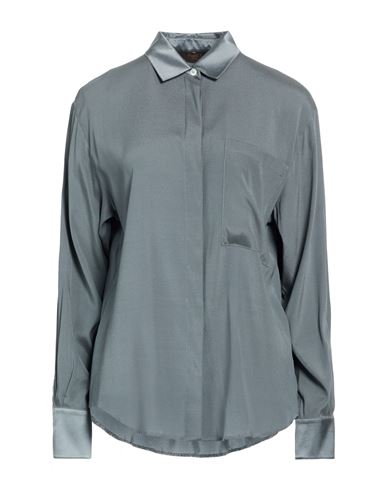 Woman Shirt Grey Size 0 Silk, Elastane