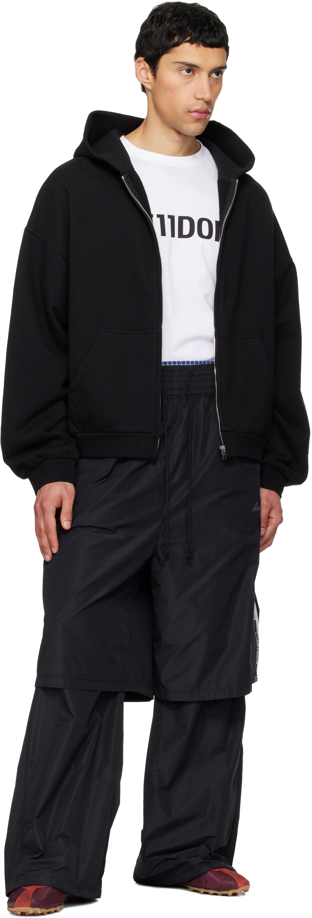 Black Triple Layered Track Pants