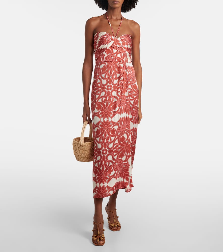 Collina printed satin midi dress