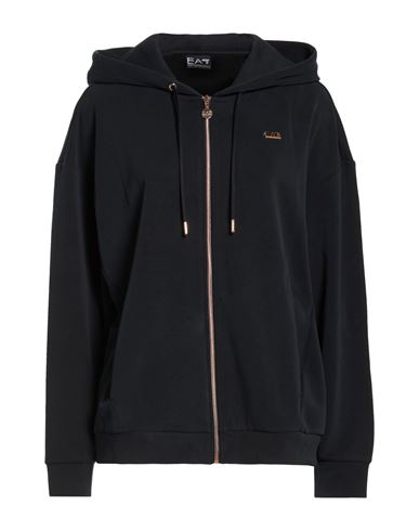 Woman Sweatshirt Black Size M Polyester, Modal, Elastane