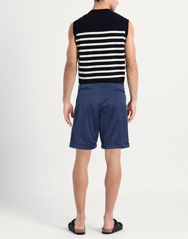 Man Shorts & Bermuda Shorts Navy Size 38 Cotton, Elastane