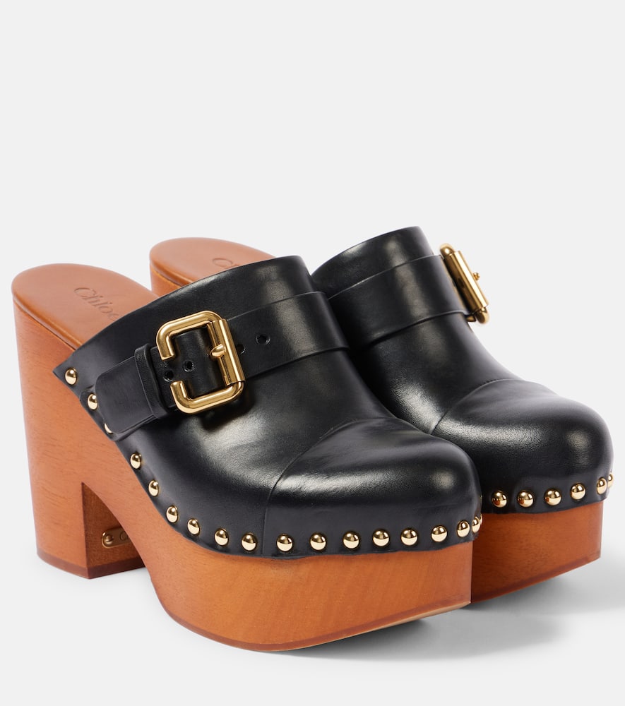 Chloé Jeannette studded leather clogs