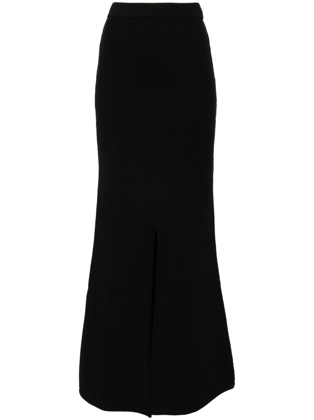 Ribbed maxi skirt - Black