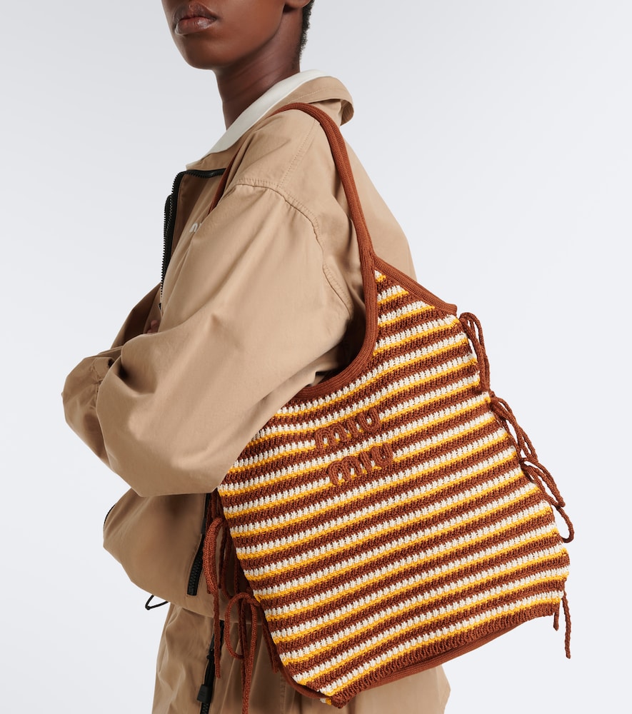 Ivy crochet striped tote bag