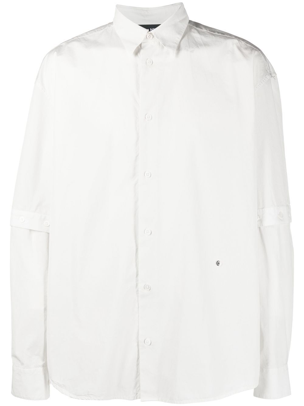 Detachable-sleeved cotton shirt - Neutrals
