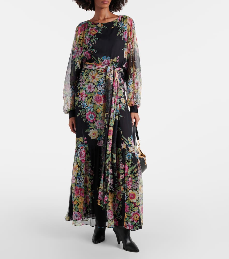 Floral silk gown