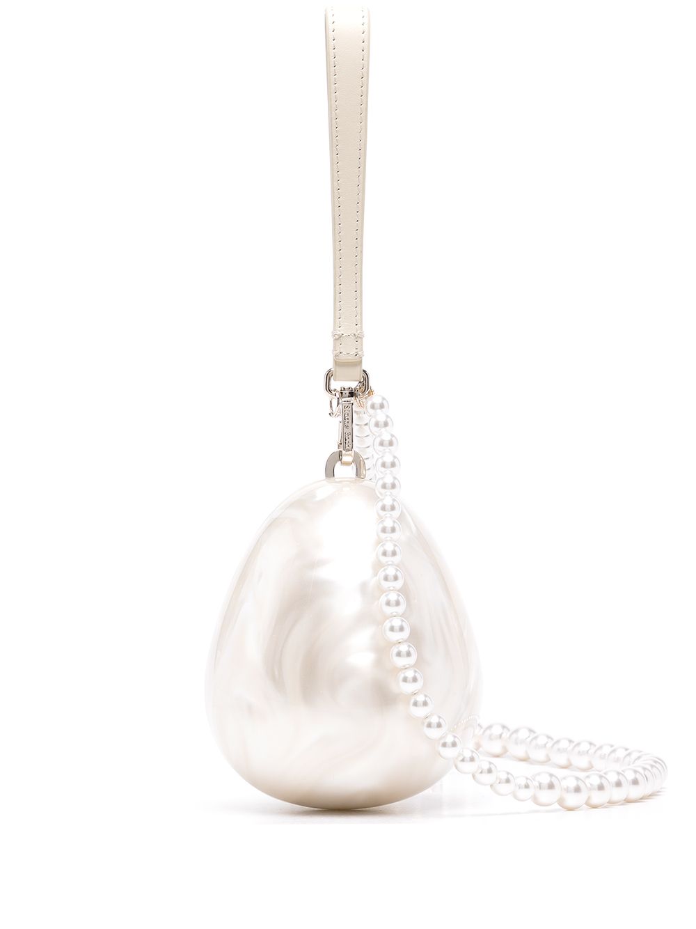 Micro Egg perspex shoulder bag - White