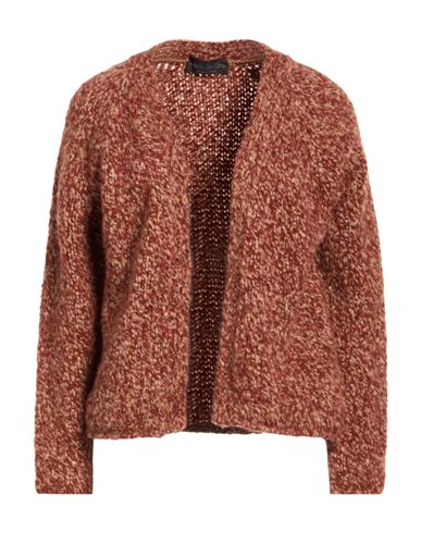 Woman Cardigan Rust Size S Merino Wool, Alpaca wool, Polyamide