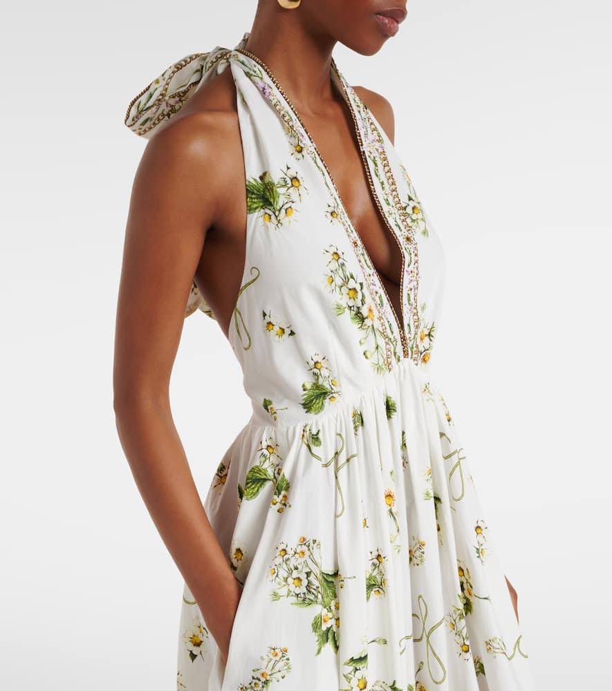 Embellished cotton maxi dress