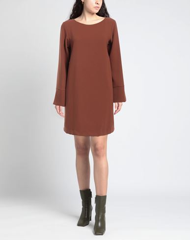 Même Road Woman Mini dress Brown Size 10 Polyester, Rayon, Elastane