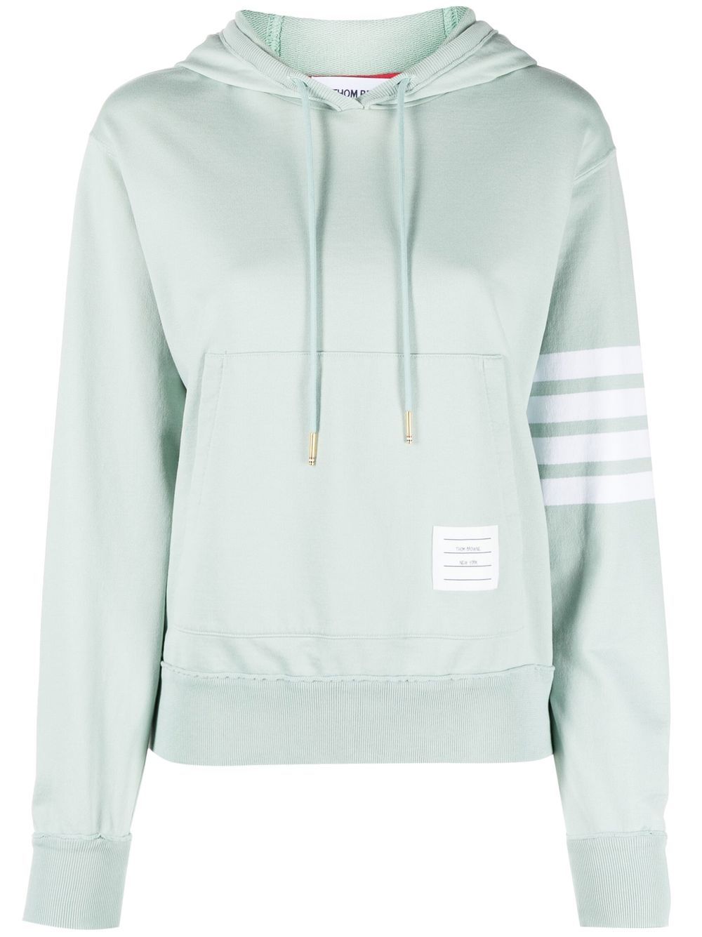 Logo-patch drawstring hoodie - Green