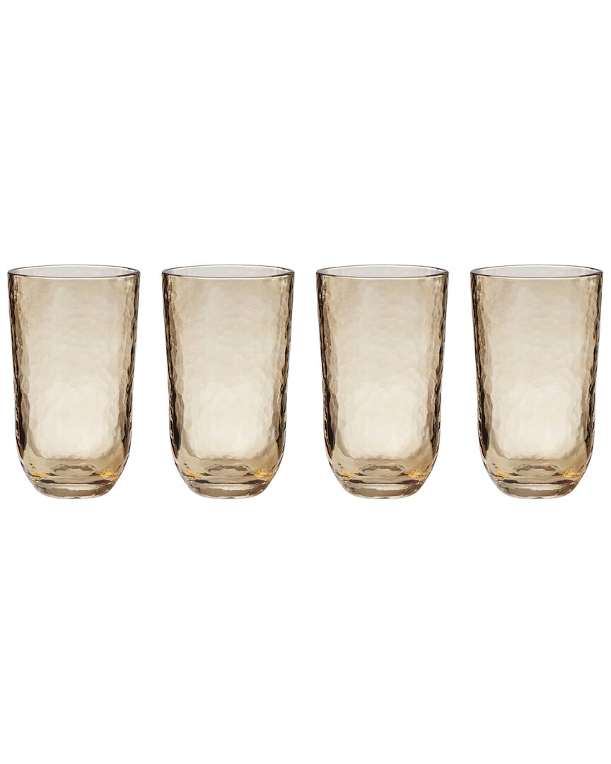 Set Of 4 Homespun Tall Glasses