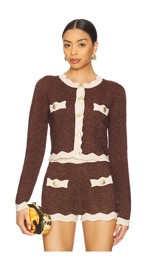 Retrofete STRICKJACKE DALLYS in Brown. Größe XXL. Also in L