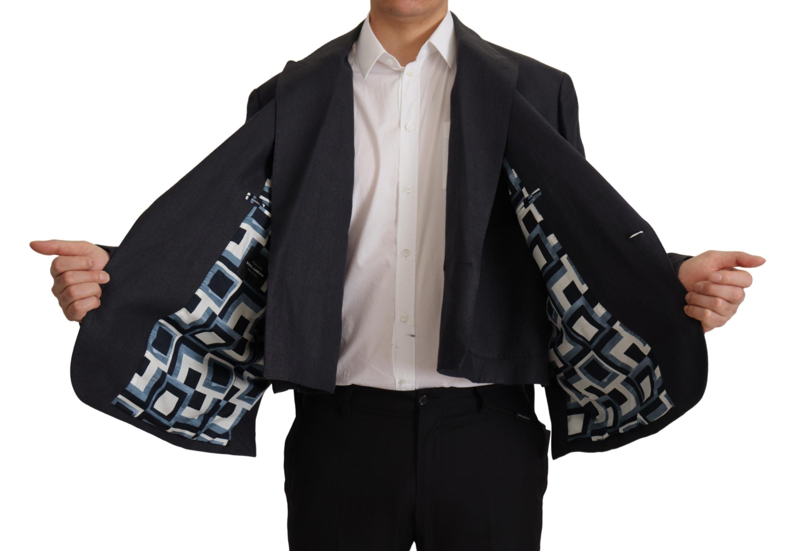 Linen Double-Breasted Blazer — Navy