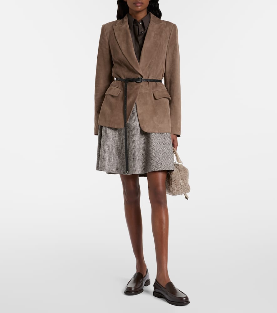 High-rise wool-blend miniskirt