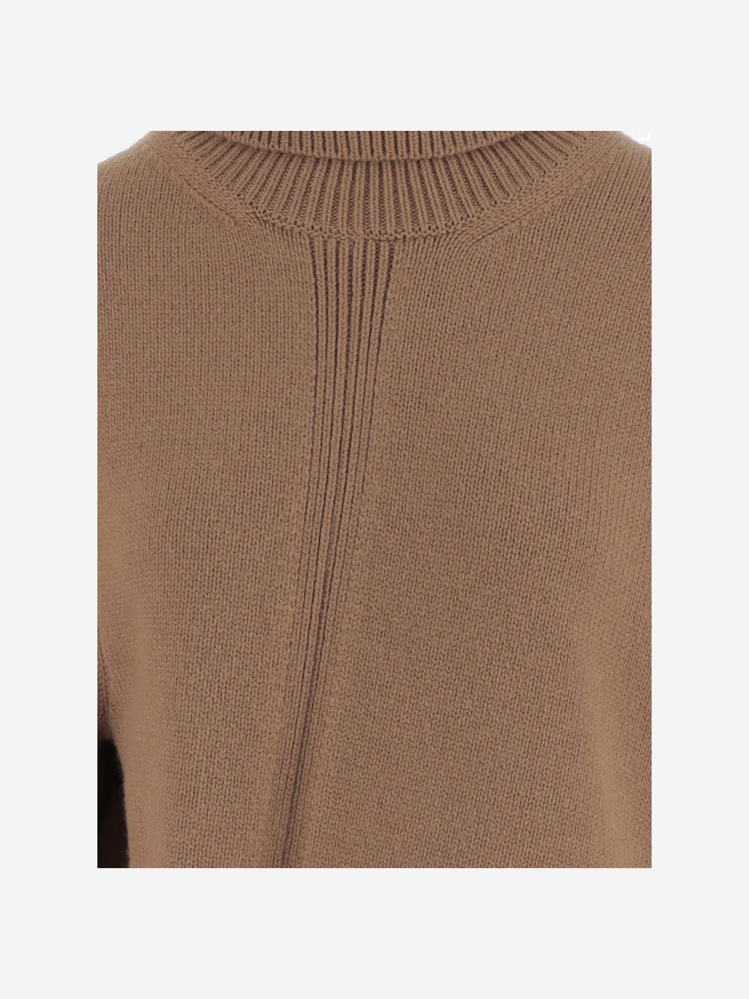 Asymmetrical Wool-Blend Sweater — Beige