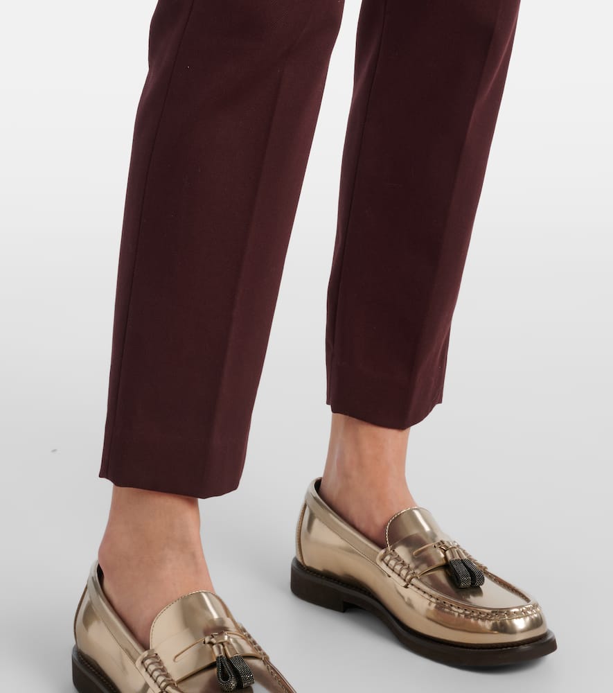 Monili cropped cotton-blend slim pants