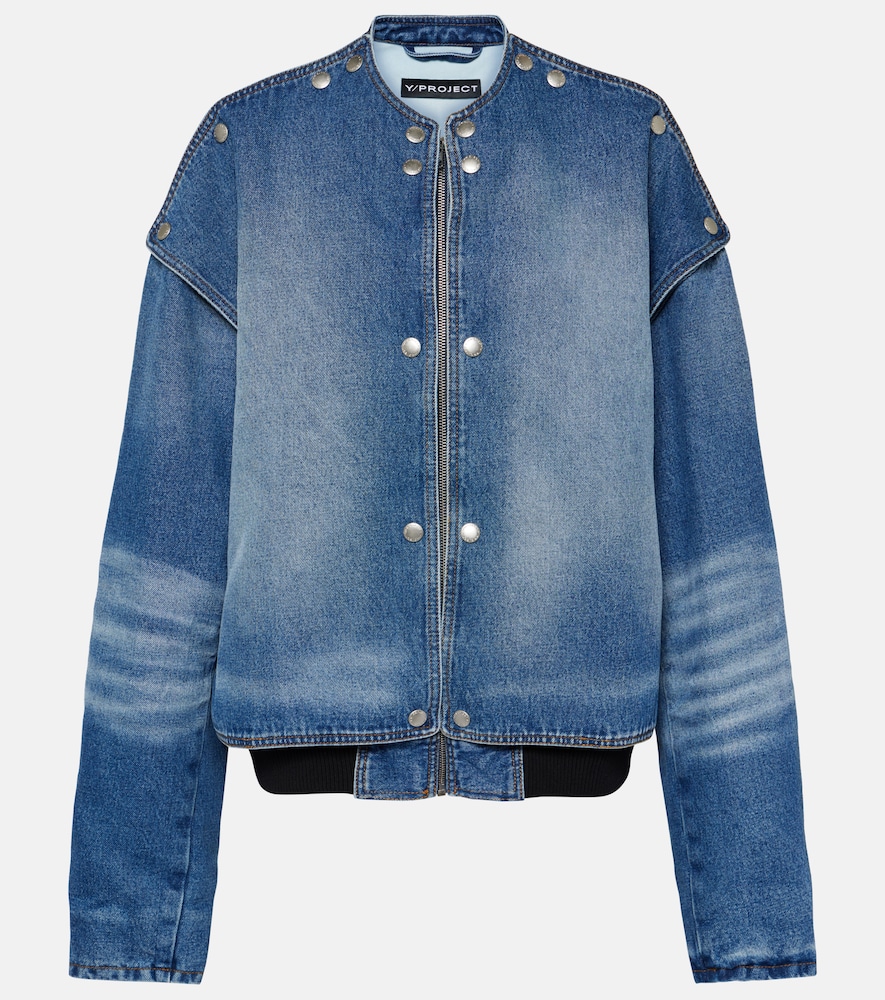 Snap Off denim bomber jacket