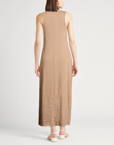Woman Maxi dress Light brown Size L Cotton, Elastane