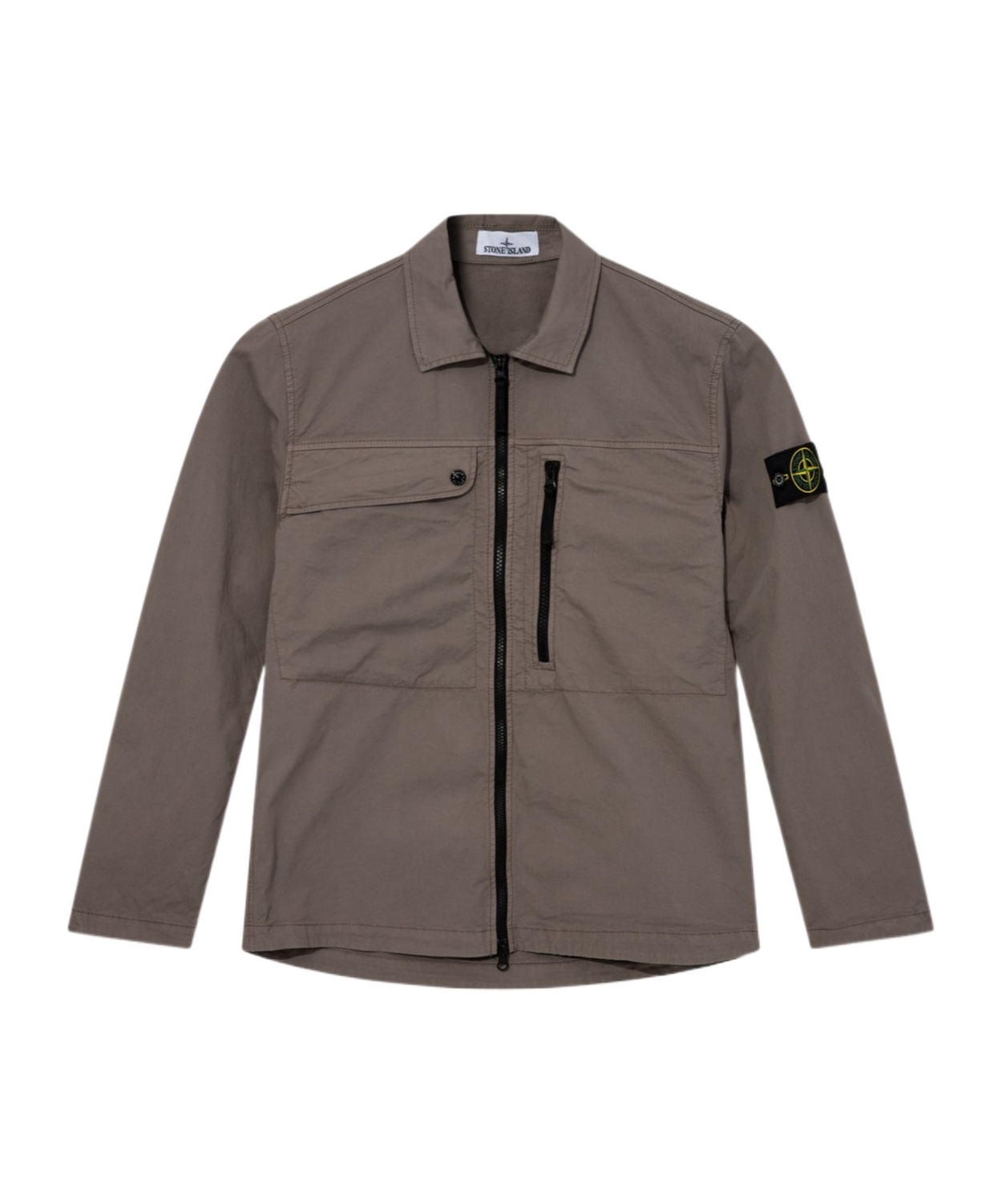 Compass badge zip-up overshirt