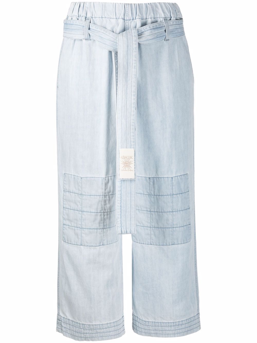 Belted denim trousers - Blue