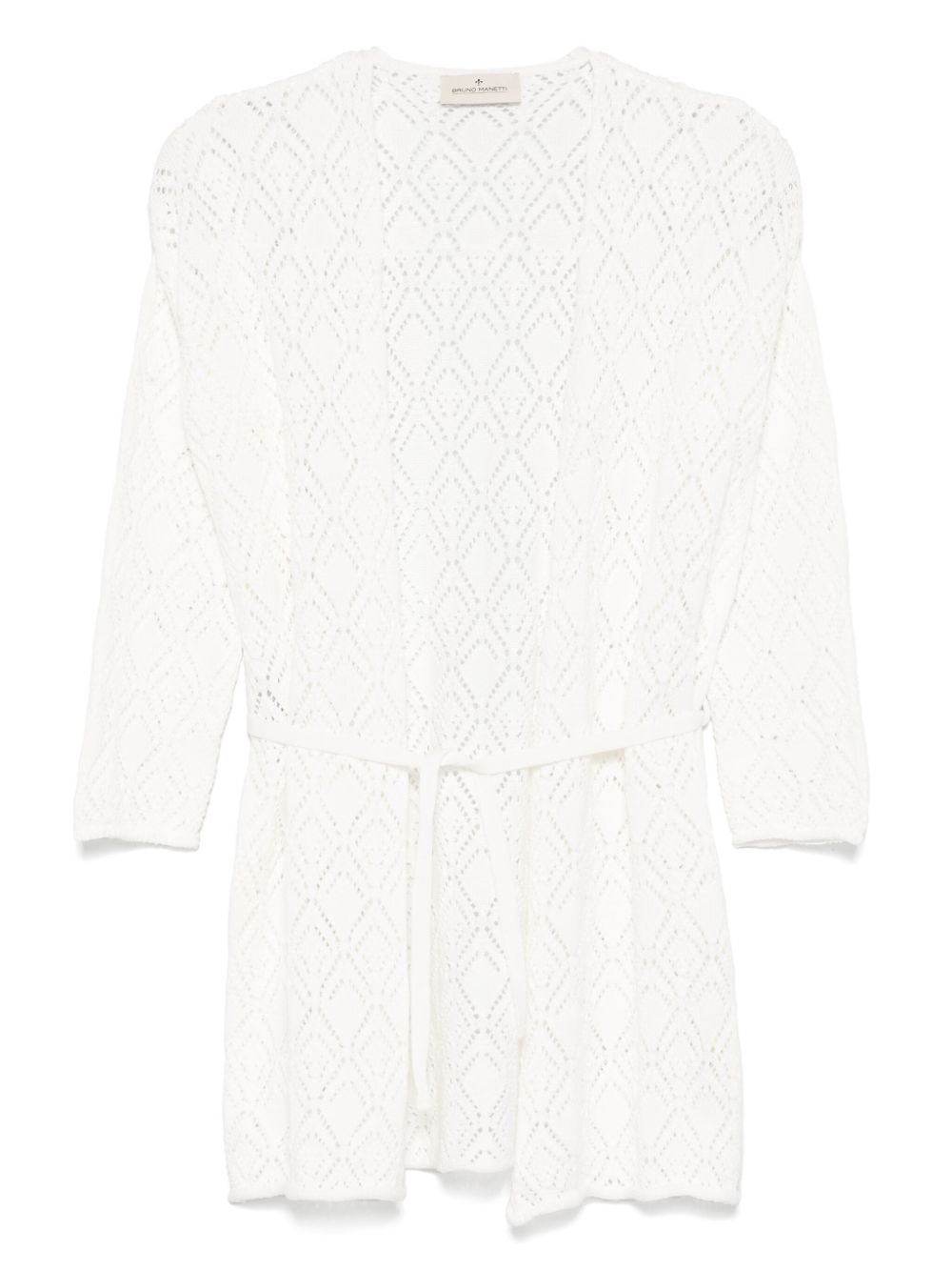 Bruno Manetti pointelle cardigan - White