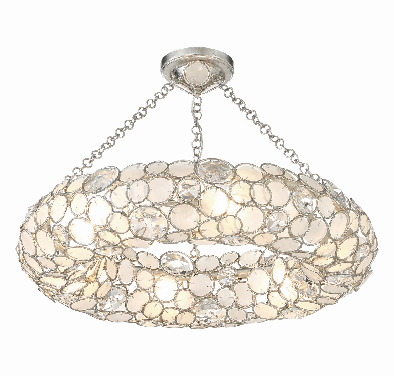 Palla 6-Light Semi-Flush Mount in Antique Silver