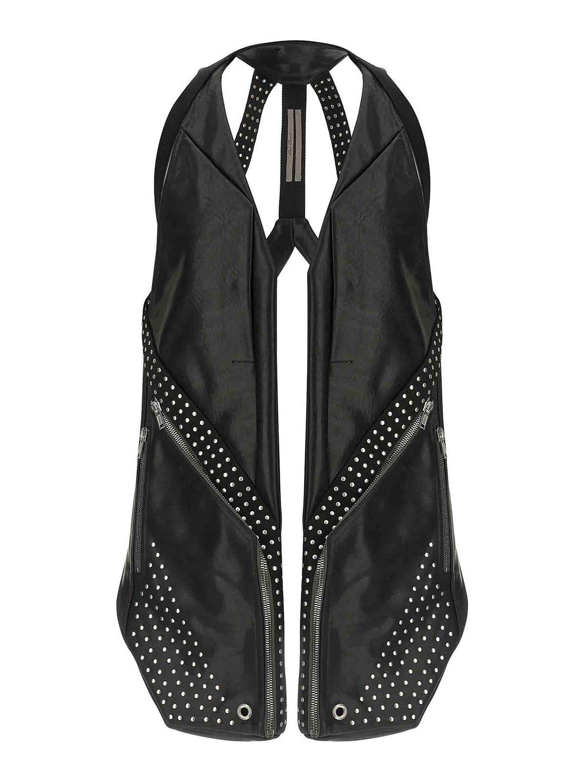 Rick Owens - temple sleeveless open front studded vest