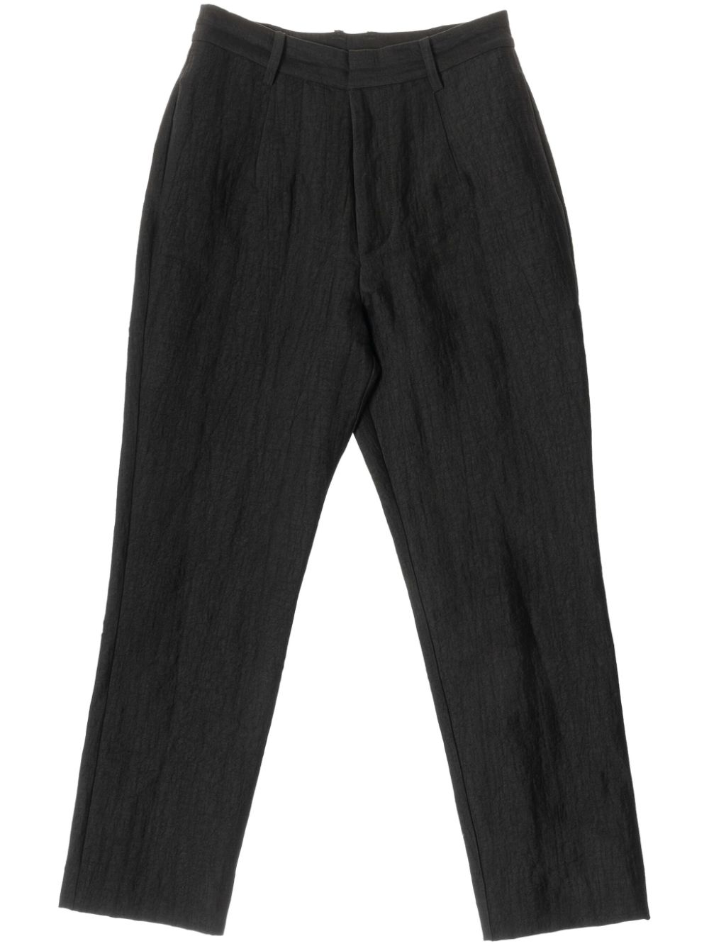 Slim-fit linen trousers - Black