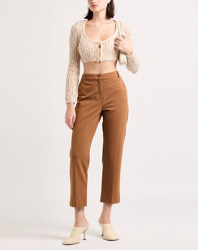 Woman Pants Brown Size 12 Viscose, Polyamide, Elastane