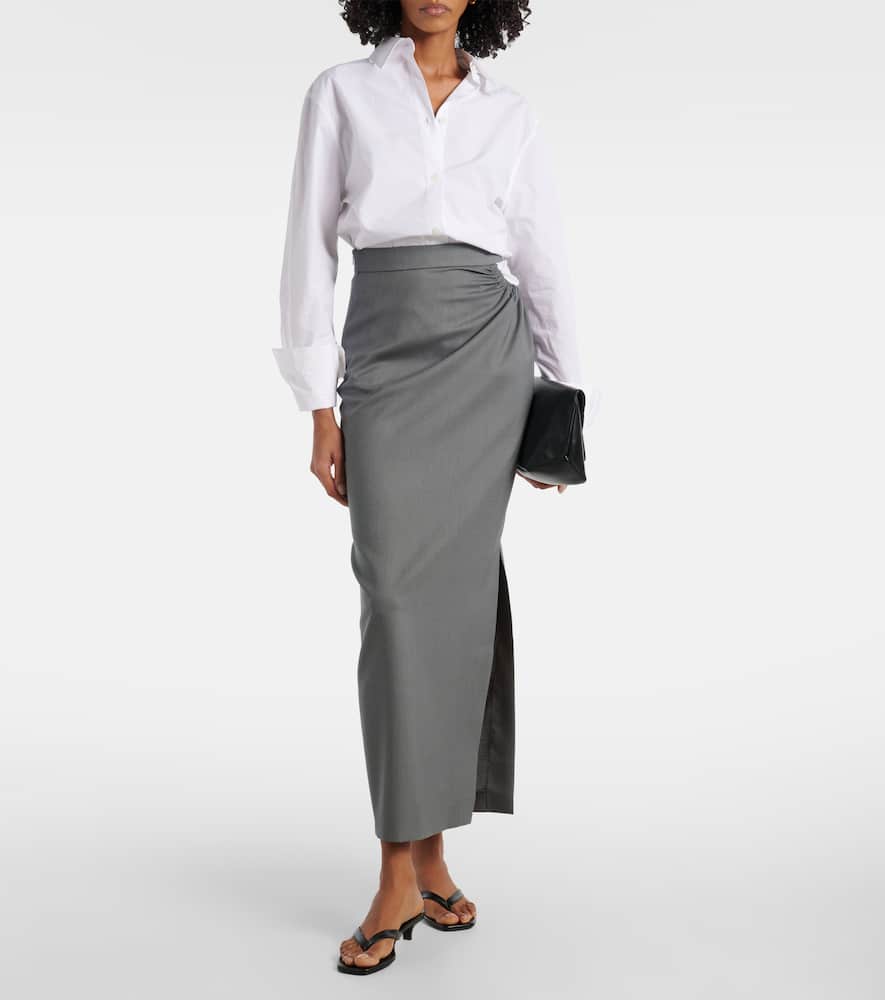 Wool and silk maxi skirt