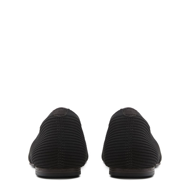 Women's Cleo Square Blissful Soul Ribbed Knit Flat Shoes (Black)