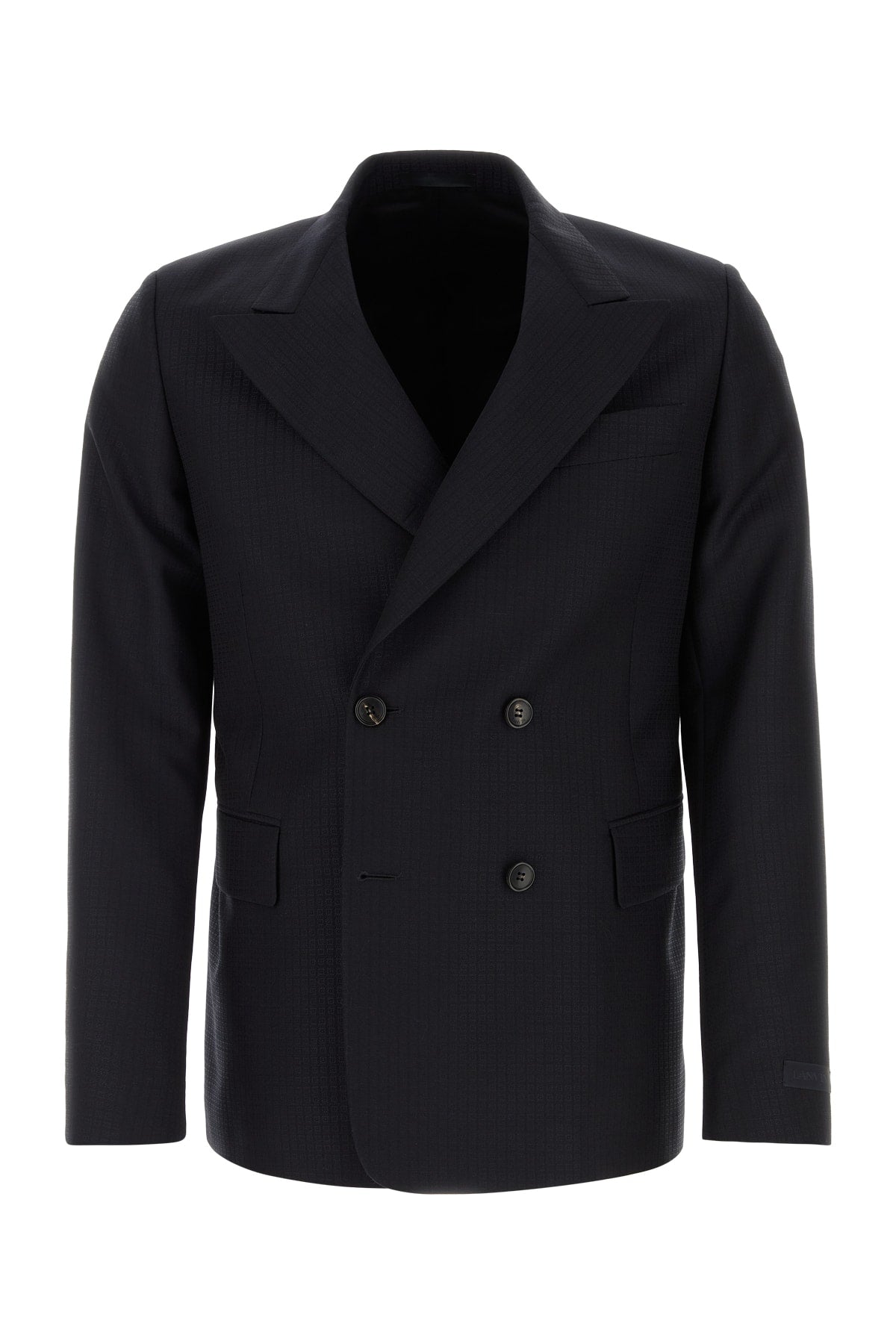 Double-Breasted Wool Blazer — Navy