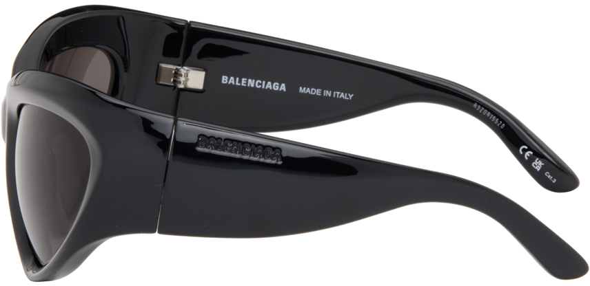 Balenciaga Black Wrap D-Frame Sunglasses