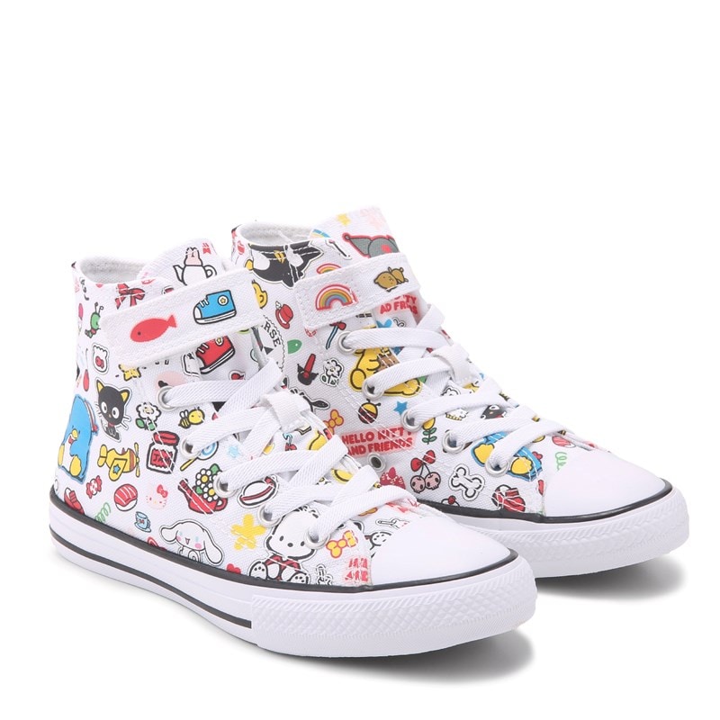 Kids' Chuck Taylor All Star 1v High Top Sneaker Little Kid Shoes (White/Hello Kitty)