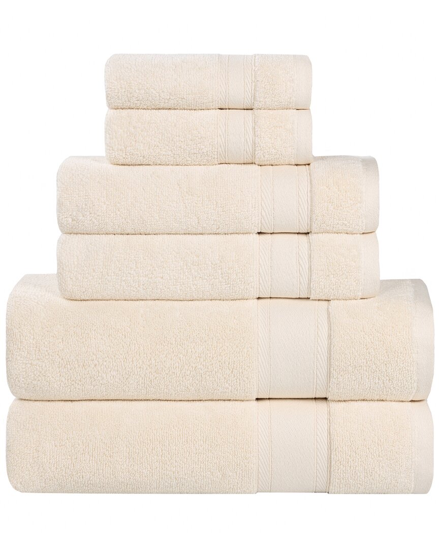 Belmont Zero Twist Cotton Medium Weight Soft Absorbent 6pc Towel Set