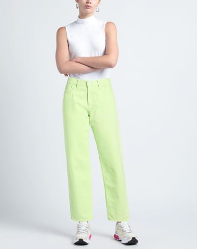 Woman Pants Lime green Size 25 Cotton