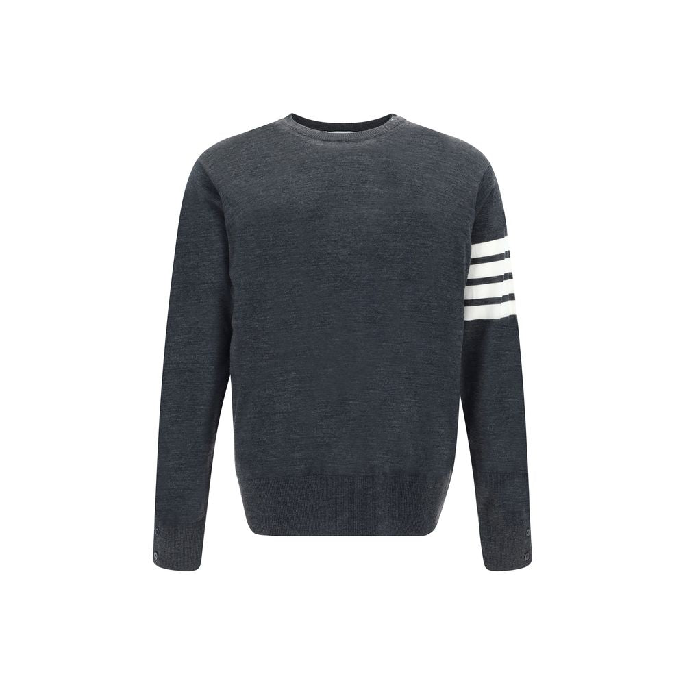 Striped Virgin Wool Sweater — Gray