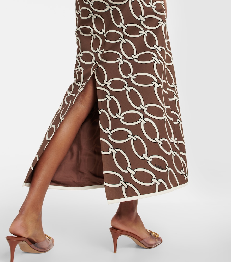 Chain-print maxi skirt