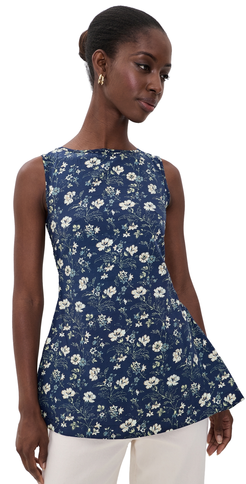 The Celine Top Indigo Chintz Floral
