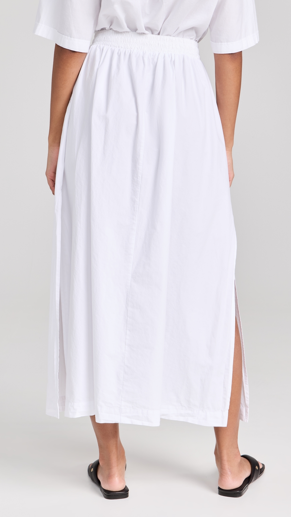 Fine Poplin Double Maxi Skirt White