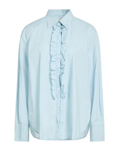 Woman Shirt Sky blue Size L Cotton