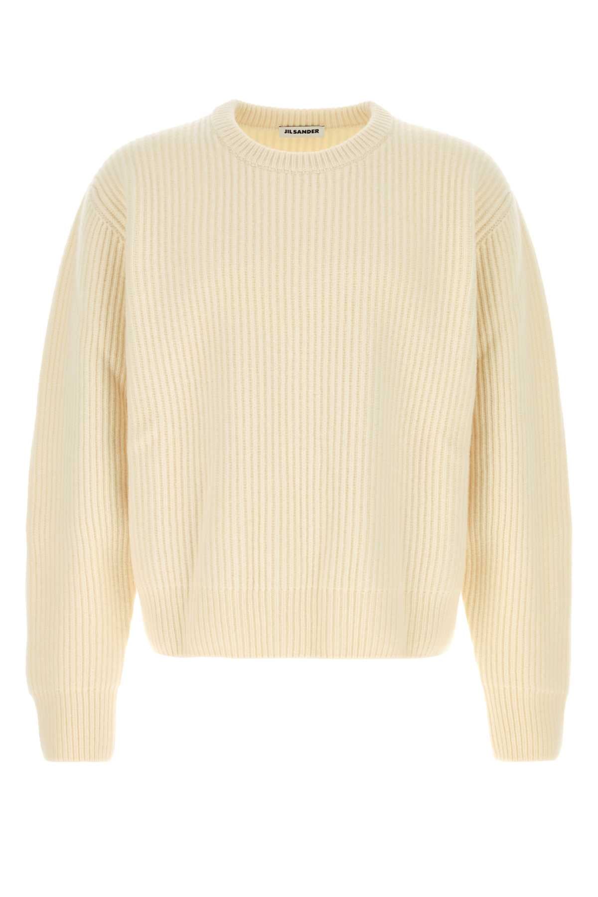 Ribbed Wool Sweater — Beige