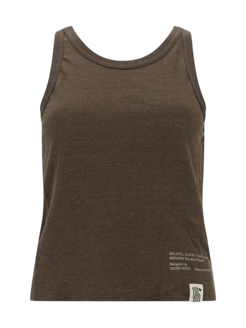 Golden Goose - mara cropped tank top double star back