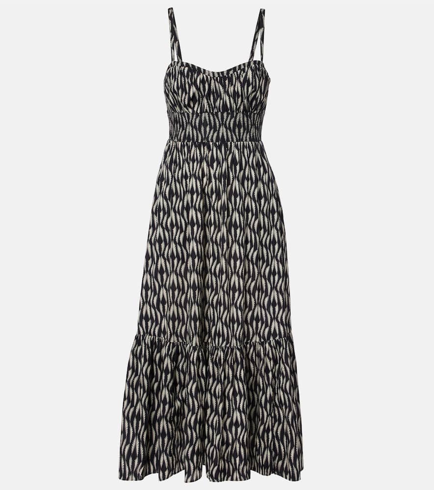 Nadine printed cotton-blend midi dress