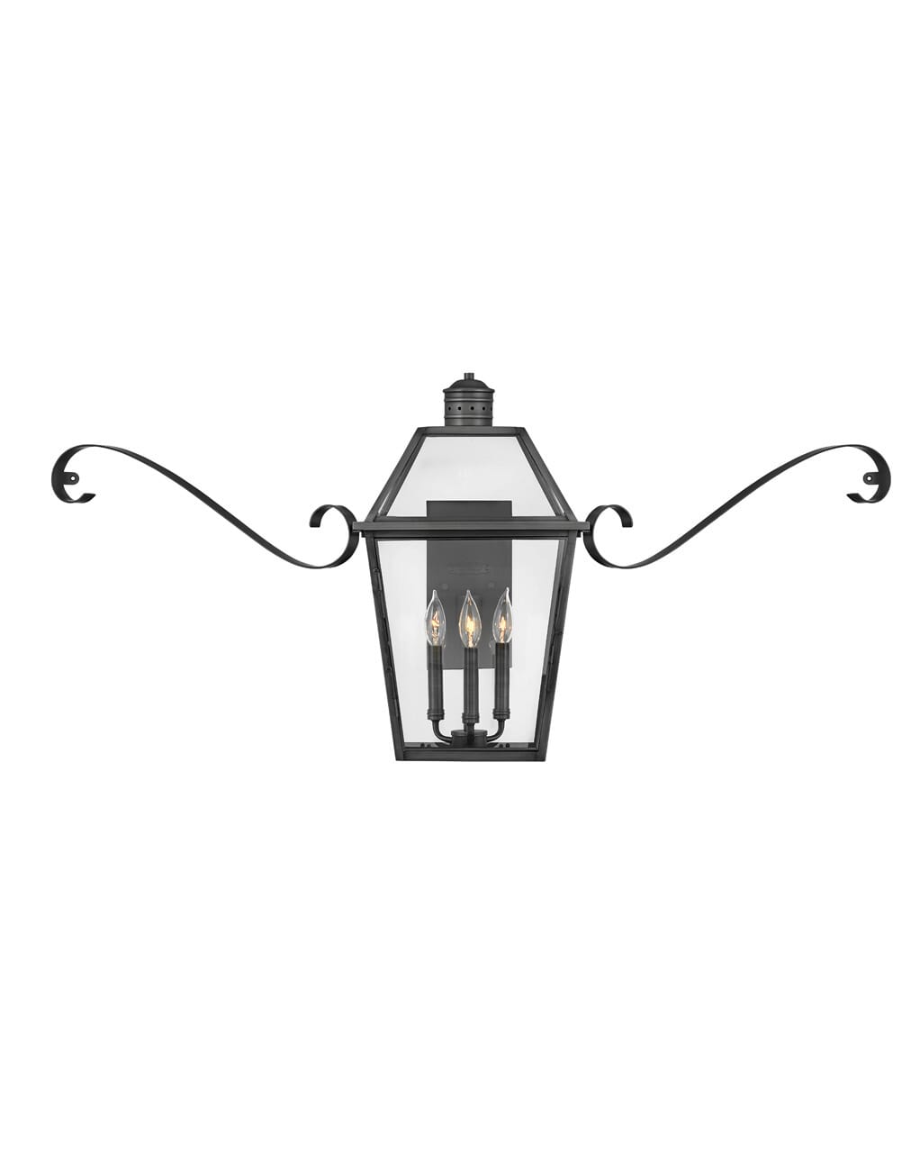 Blackened Brass LED Outdoor Lantern from the Nouvelle Collection